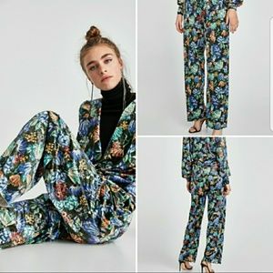 NWT Zara Flower Print Pants
